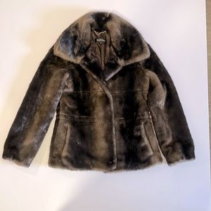 Luxurious faux fur jacket XS, brown shades